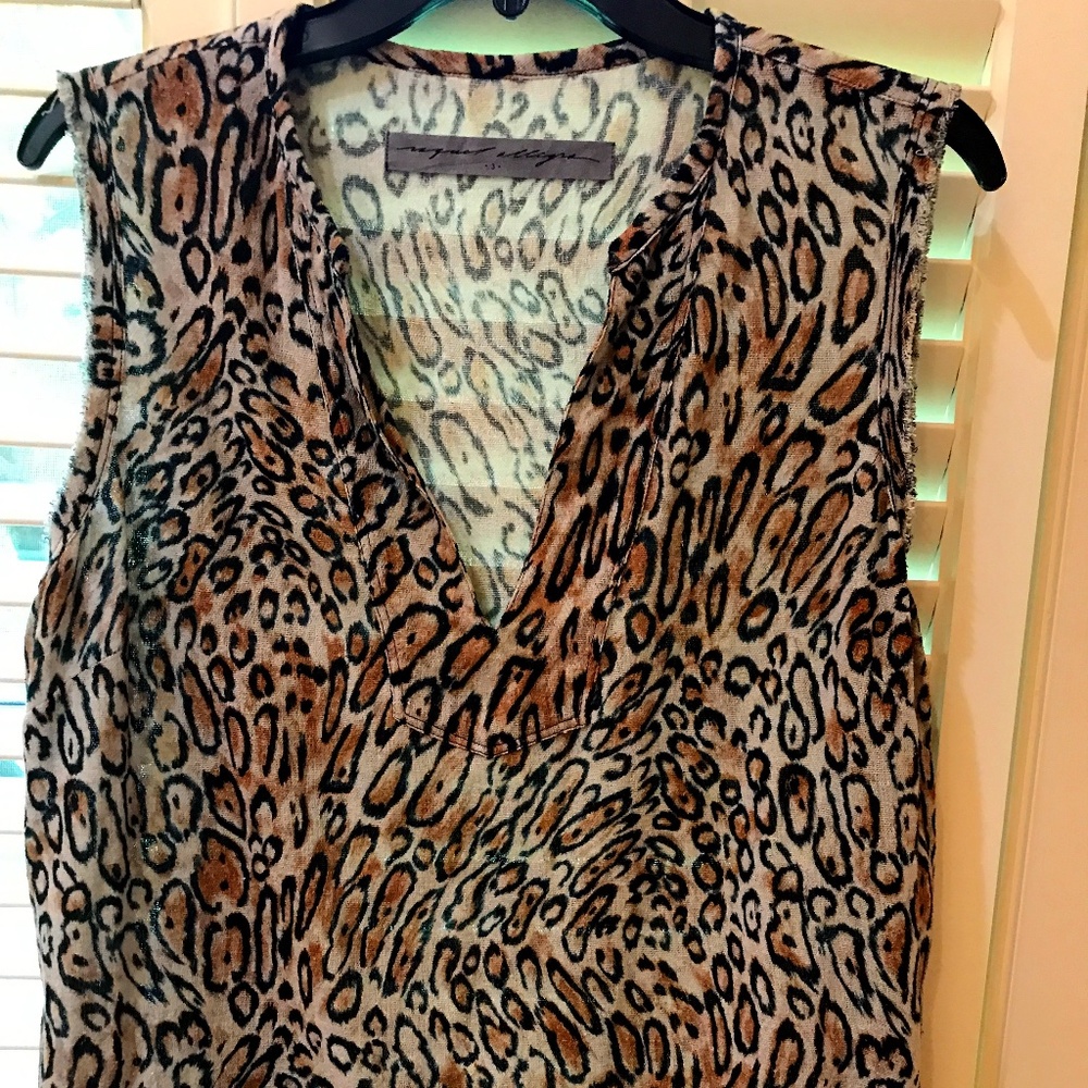 Raquel Allegra, V-Neck Tank Top, Jaquar Print
